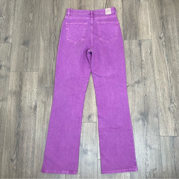 Zara Straight Leg Jeans Purple/Punk High Rise Sz 4 - Picture 3 of 6